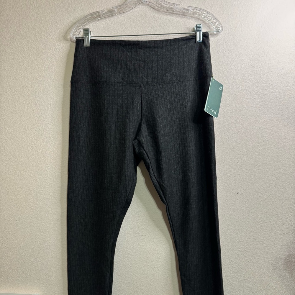 NWT Lysse Charcoal Ribbed High-Waisted Leggings